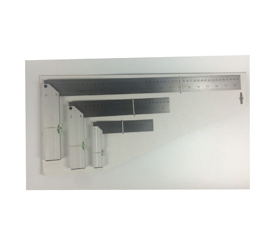 20770 3 pc stainless steel angle square with level